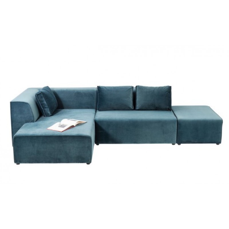 Corner Sofa Infinity Velvet Ocean Left